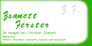 zsanett ferster business card